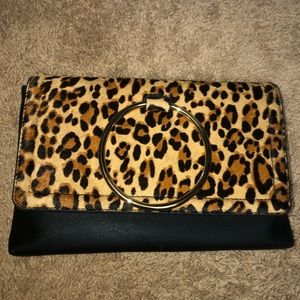 NWOT leopard clutch/crossbody